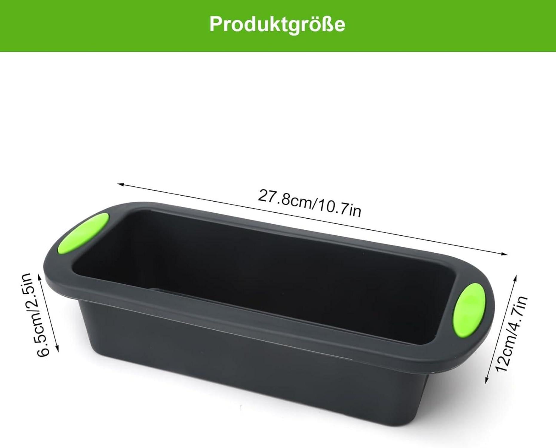 Brotbackform Silikon | Kastenform Kuchen BPA-frei Antihaft 28x12x6.5cm