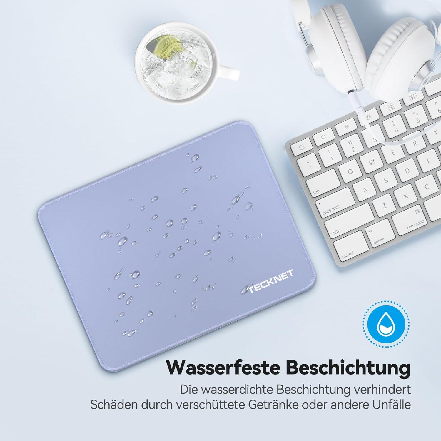 TECKNET Mauspad Gaming Mousepad  280 x 210 mm PC Büro Arbeit Studium Laptop Zuhause grau Blau