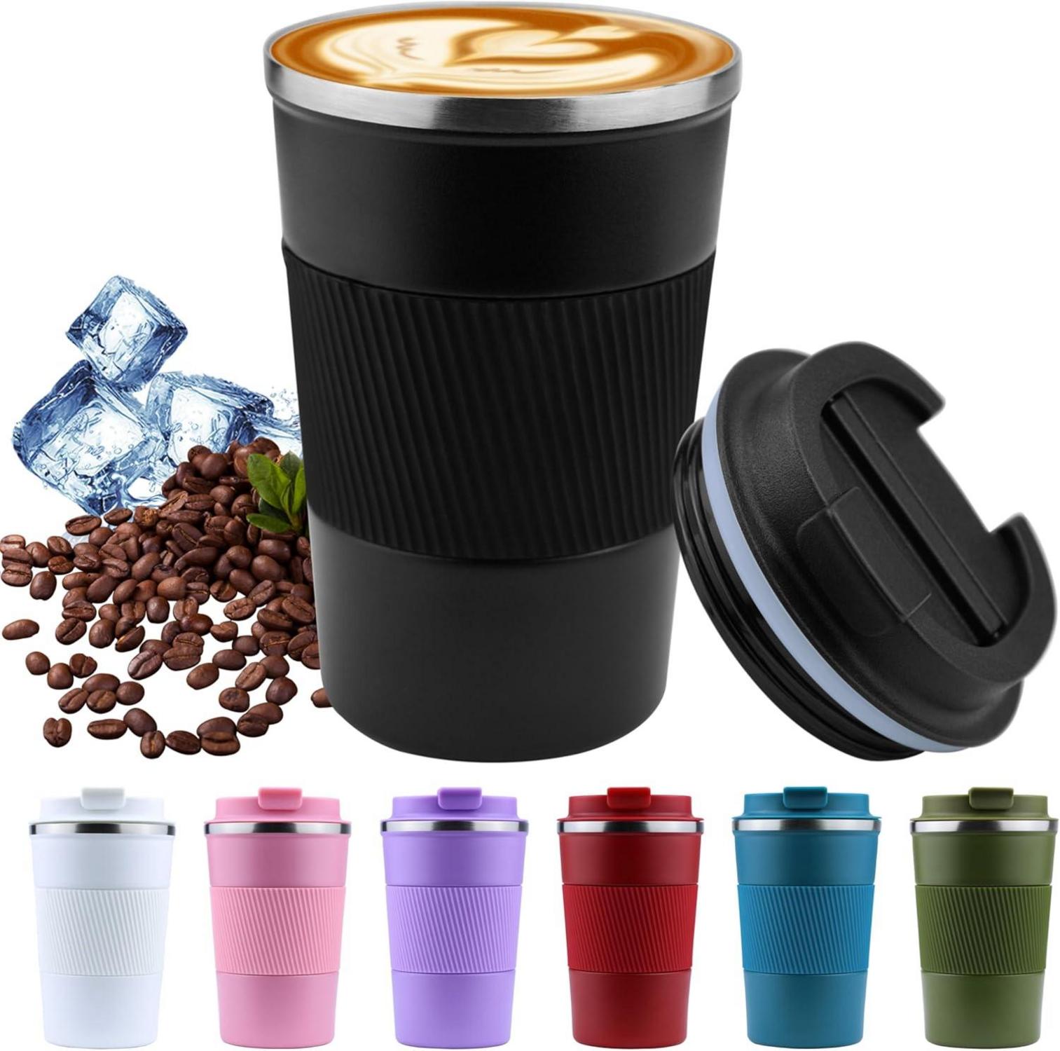 Isolierter Kaffeebecher 450 ml - Edelstahl - Schwarz - Travel Mug