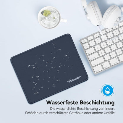 TECKNET Mauspad 280 x 210 mm Wasserdicht rutschfest Gummi PC Büro Gaming dunkelblau