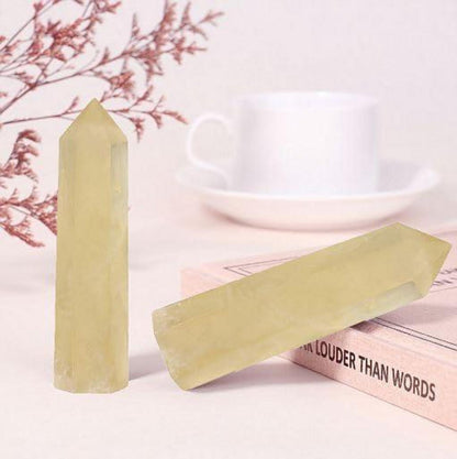 Citrin Kristall Turm 9-10cm Heilstein Bergkristall Meditation Reiki