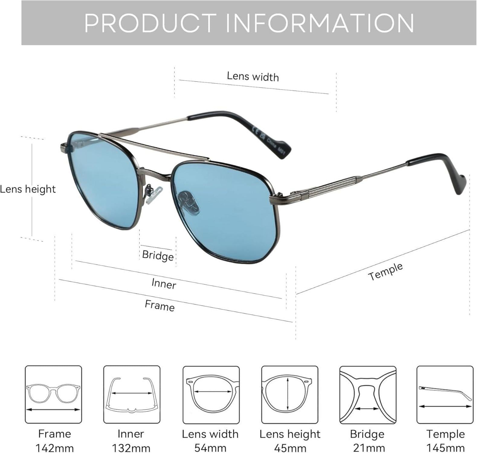 ZENOTTIC Polarisierte Retro Hexagon Sonnenbrille UV400 Schutz
