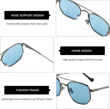 ZENOTTIC Hexagon Pilot Sonnenbrille Polarisiert Retro UV400 Schutz