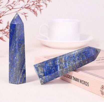 Lapislazuli Kristall 9-10cm Heilstein Turm Edelstein Energie Reiki