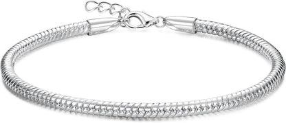Silber Armband 925 DIY Charm Armband mit Anhängern Verstellbare