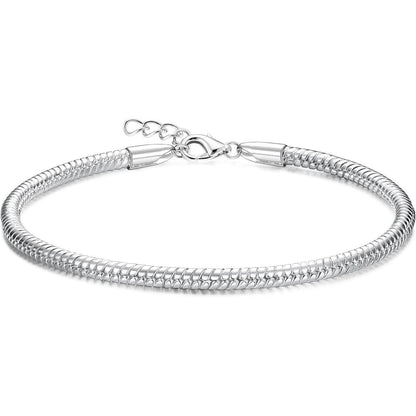 Silber 925 Damen Armband mit Charm – Verstellbare Armkette DIY