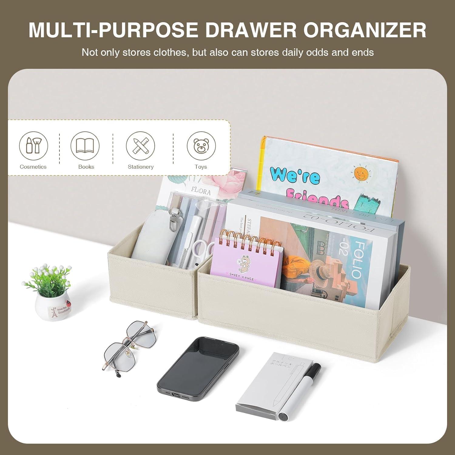 8er Schubladen Ordnungssystem Organizer beige Stoff 11,8x5,9x3,54 Inch