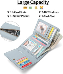 GAEKEAO Damen Geldbörse RFID Leder Zipper Münzfach