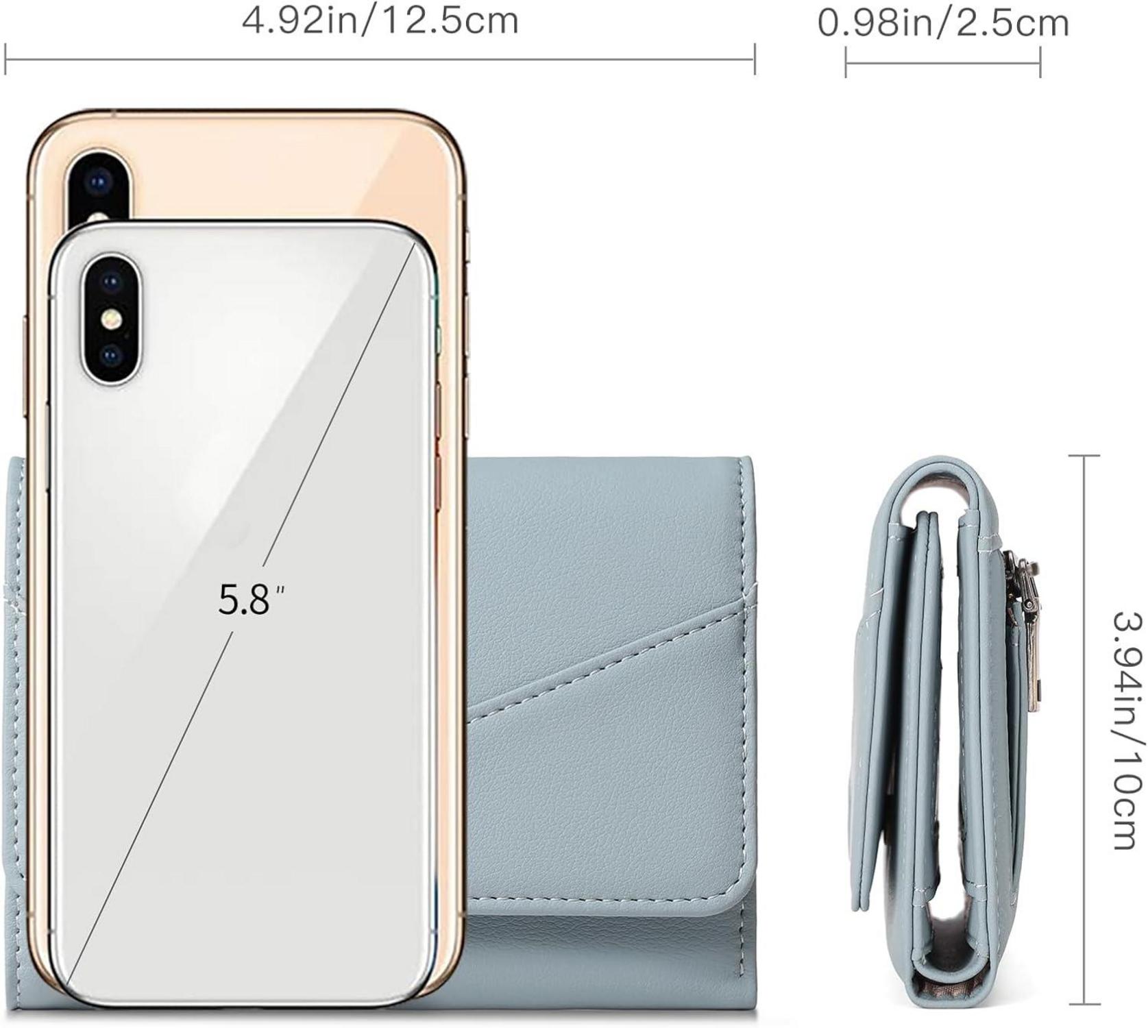 Damen Geldbörse Leder RFID Portemonnaie mit 15 Kartenfächer Zipper