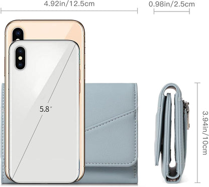Damen Geldbörse Leder RFID Portemonnaie mit 15 Kartenfächer Zipper
