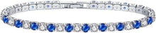 Zirkonia Tennisarmband mit 4mm Diamant in Weißblau Elegantes Armband