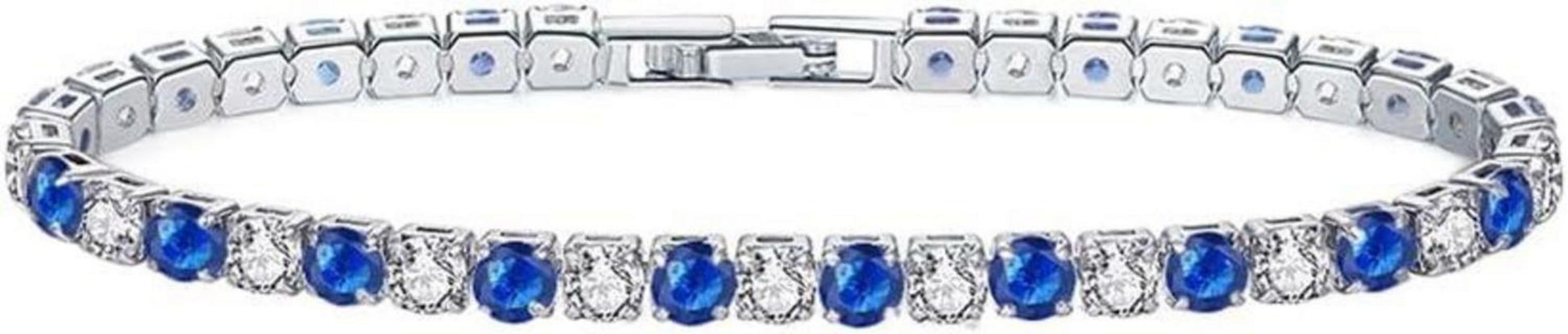 Zirkonia Tennisarmband mit 4mm Diamant in Weißblau Elegantes Armband