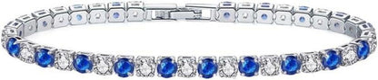Zirkonia Tennisarmband mit 4mm Diamant in Weißblau Elegantes Armband