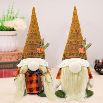 Herbstdeko Wichtel Figur 2er Set für Innen & Außen