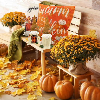 Herbstdeko 2 Stück Wichtel Plüschfigur 30cm Herbst Innen Außen