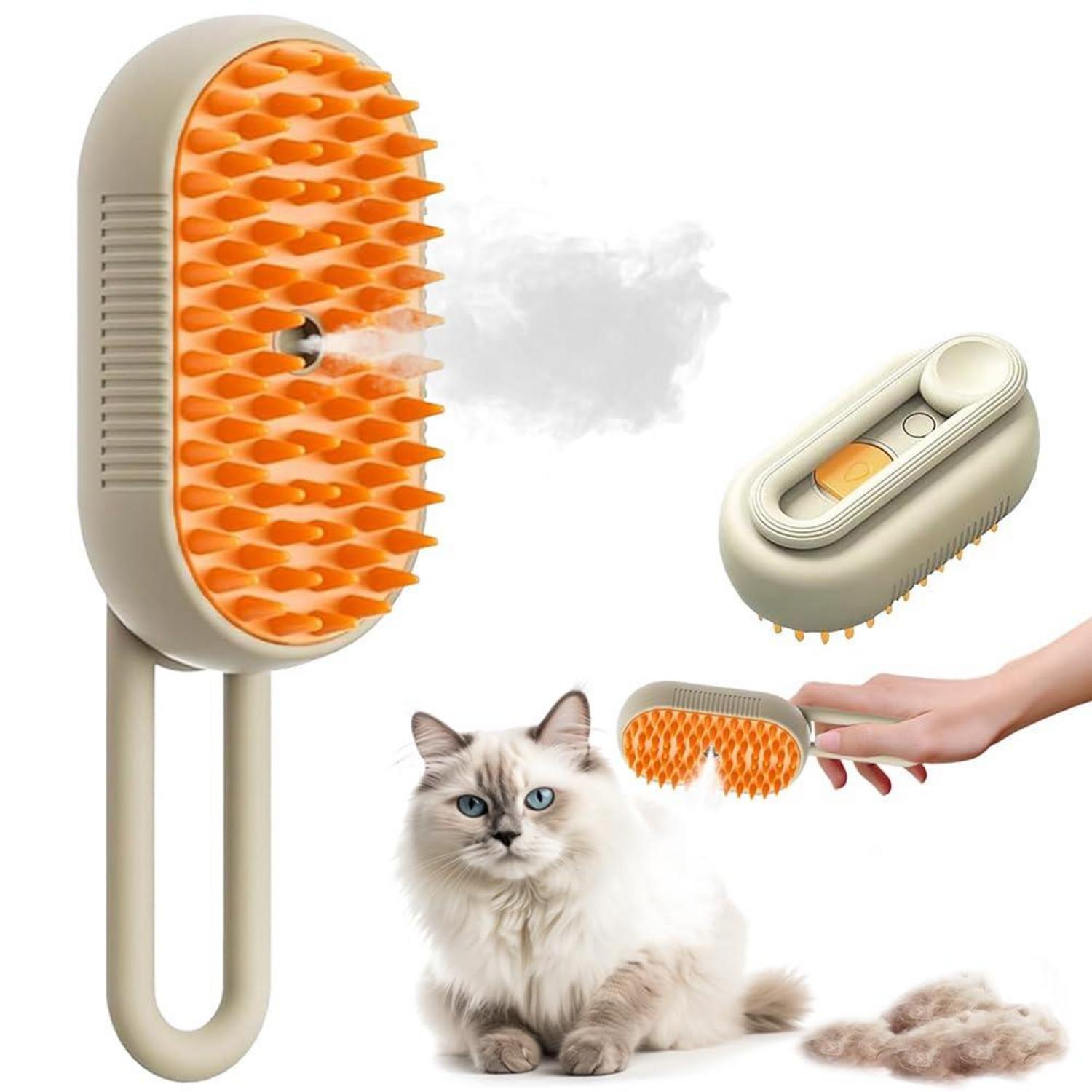 Katzenbürste mit Dampf 3 in 1 Massagekamm Spray Haarentfernung