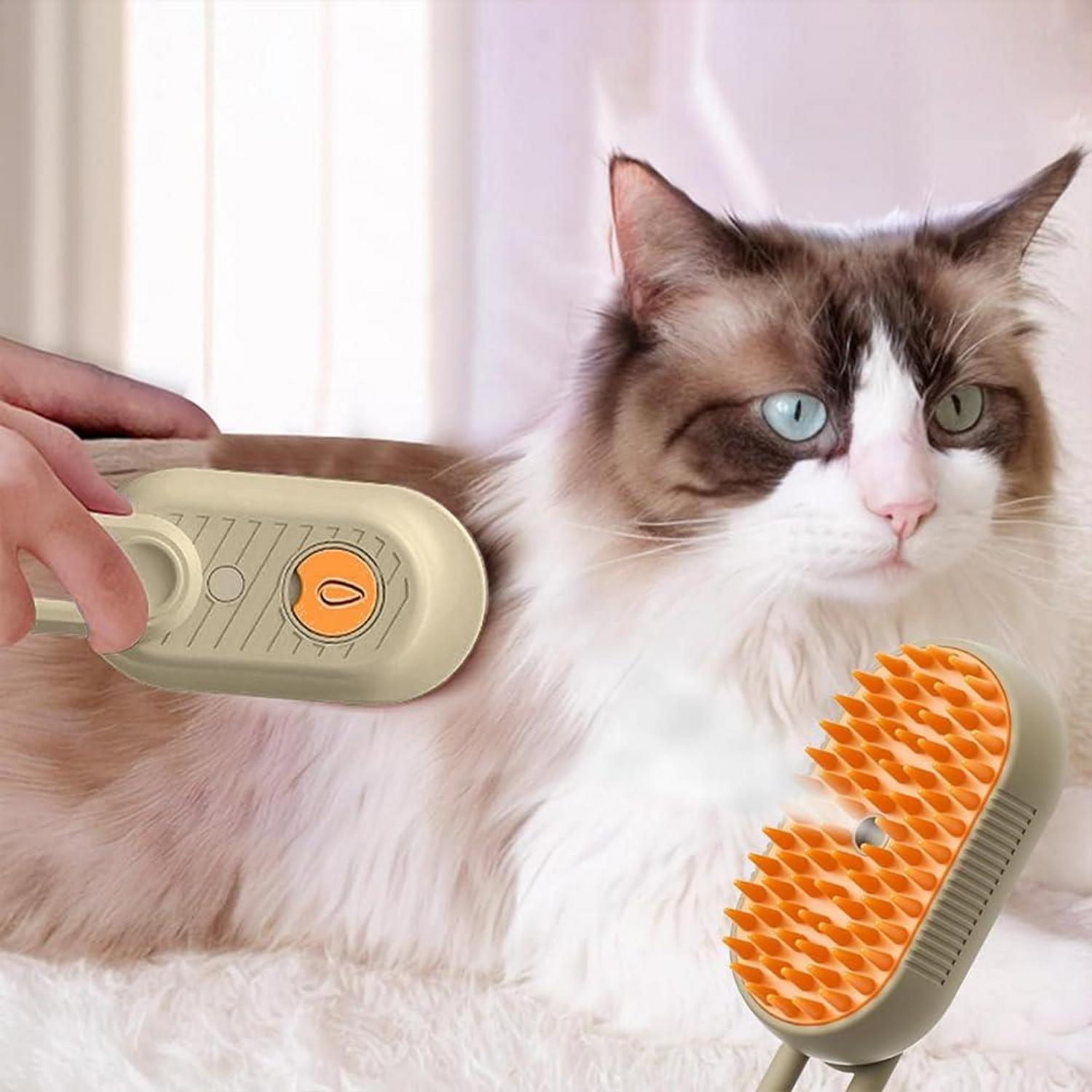 Katzenbürste Dampf 3in1 Massagekamm Haarentfernung Spray