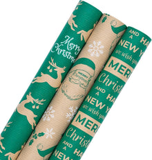 Weihnachts-Geschenkpapierrolle Kraftpapier Weihnachtsmann Rentier