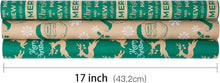 Weihnachts-Geschenkpapierrolle Kraftpapier 43,2cm x 3m, 3