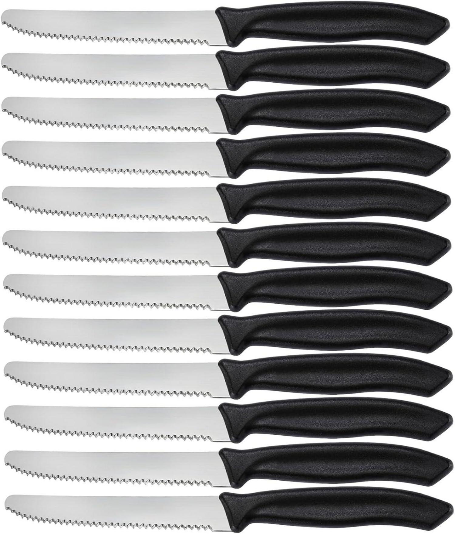 Frühstücksmesser Set 12-teilig Wellenschliff Tafelmesser Steakmesser