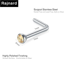 Nasenpiercing Chirurgenstahl Zirconia Strassstein 18G Gold
