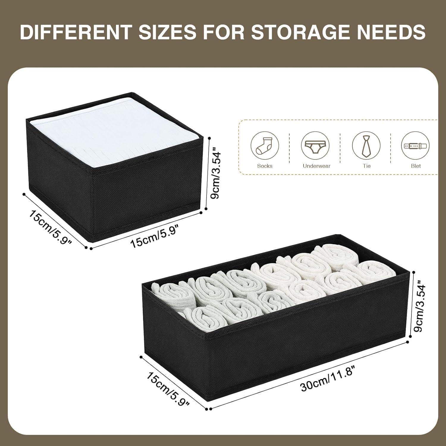 Schubladen Organizer Set Aufbewahrungsbox Stoff Schwarz