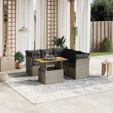 vidaXL Garten Sofagarnitur mit Kissen, 5-tlg. Grau Poly