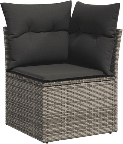 vidaXL Gartenmöbel Sofagarnitur 5-TLG. Grau Poly Rattan mit abnehmbaren Kissen