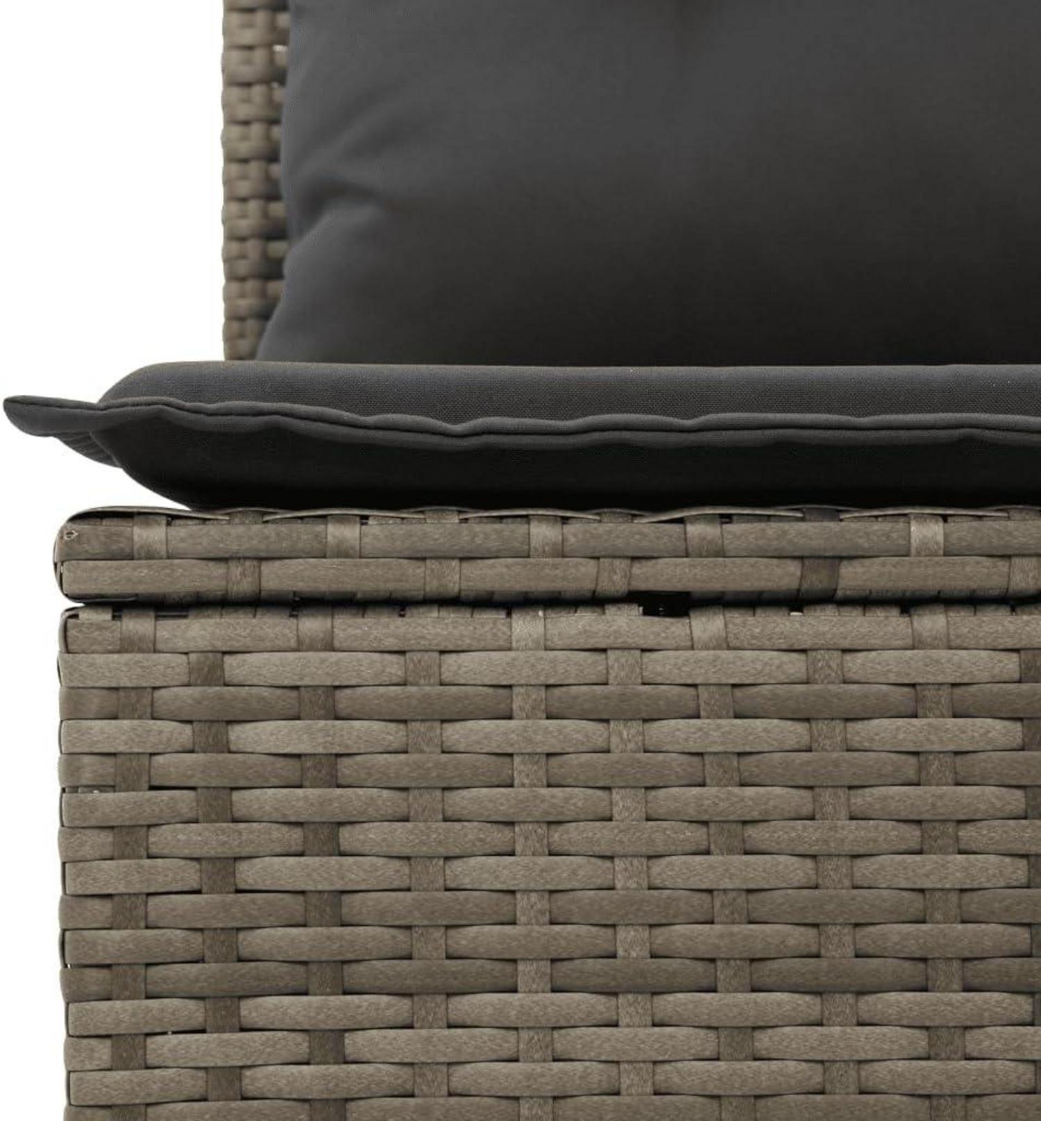vidaXL Gartenmöbel Sofagarnitur 5-TLG. Grau Poly Rattan mit abnehmbaren Kissen