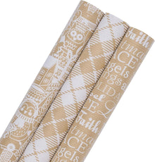 Weihnachts-Geschenkpapierrolle Kraftpapier 43,2 x 3 m 3 Rollen