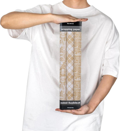 Weihnachts-Geschenkpapierrolle Kraftpapier 43,2 x 3 m 3 Rollen