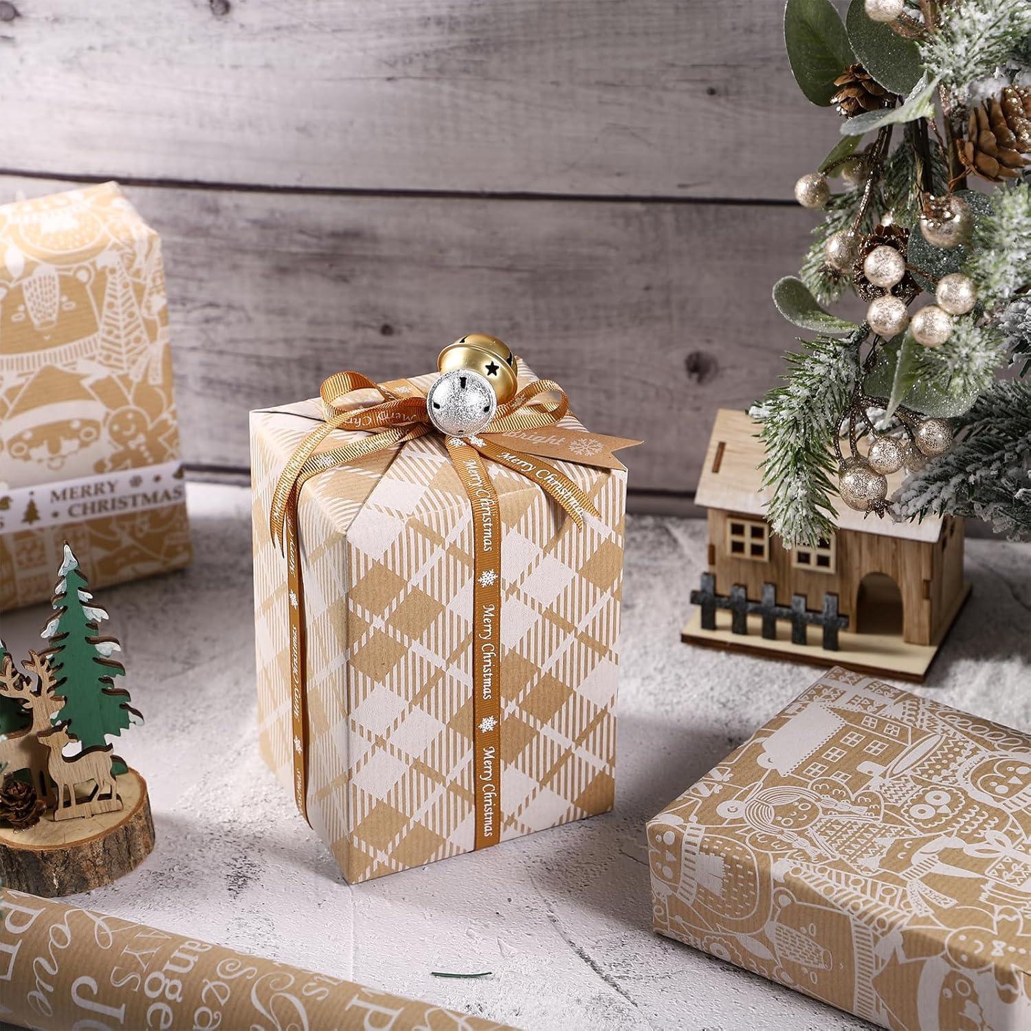 Weihnachts-Geschenkpapierrolle Kraftpapier 43,2cm x 3m 3 Rollen Weihnachtsmann