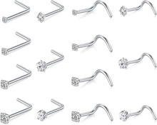 Nasenpiercing Chirurgenstahl Zirconia Strassstein 22G 20G 18G