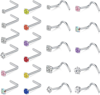 Nasenpiercing Chirurgenstahl Zirconia Strassstein Nostril Piercing