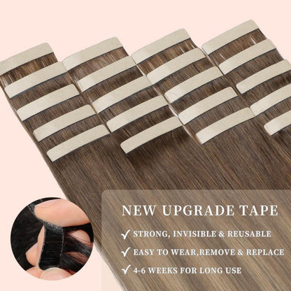 Echthaar Tape Extensions Goldbraun 60cm (24 Zoll)