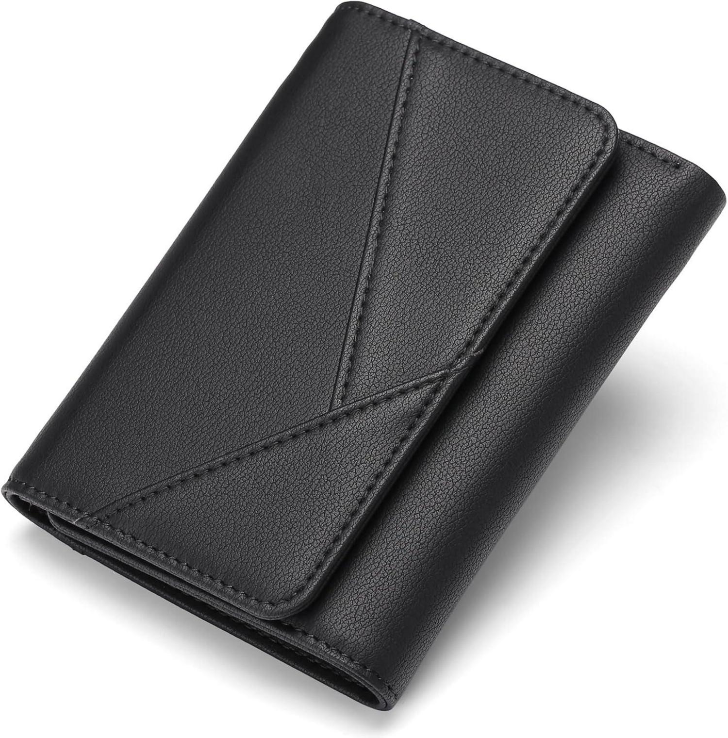 GAEKEAO Damen Geldbörse RFID Leder 15 Kartenfächer Schwarz