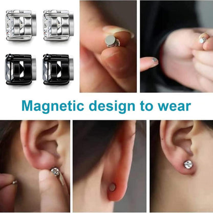 3 Paare 6mm Magnet Ohrringe Herren Damen Strass Ohrstecker Ohne Ohrloch Set