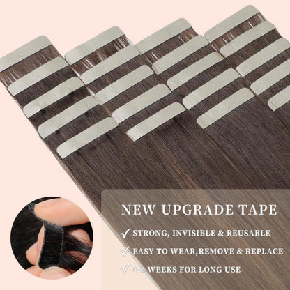 Echthaar Tape Extensions Braun Balayage 35cm (14 Zoll)