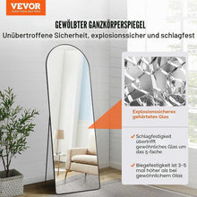 Gewölbter Standspiegel 165x55.8cm – Freistehend & Wandmontage