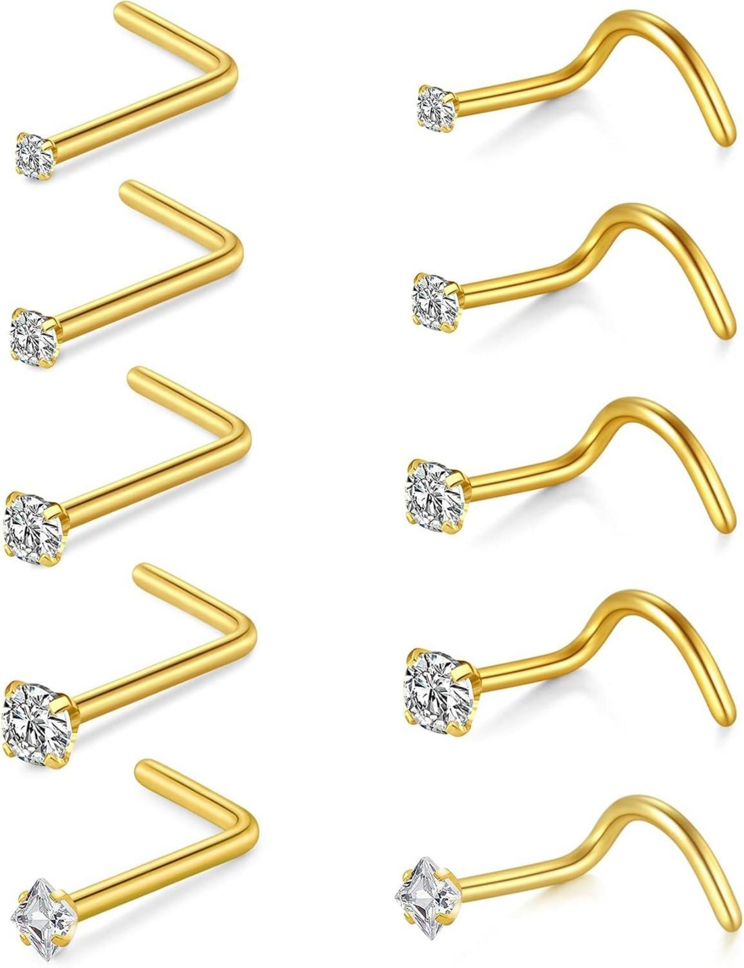 Nasenpiercing Chirurgenstahl Zirconia Strassstein Nase Nostril