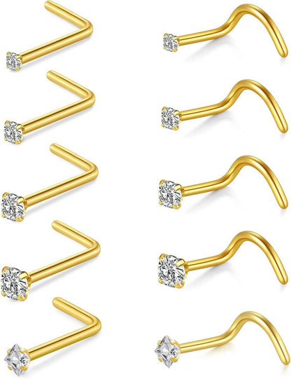 Nasenpiercing Chirurgenstahl Zirconia Strassstein Nase Nostril