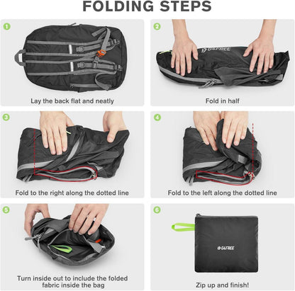 G4Free Faltbarer Leichter Rucksack 25L Wasserdicht Wanderrucksack