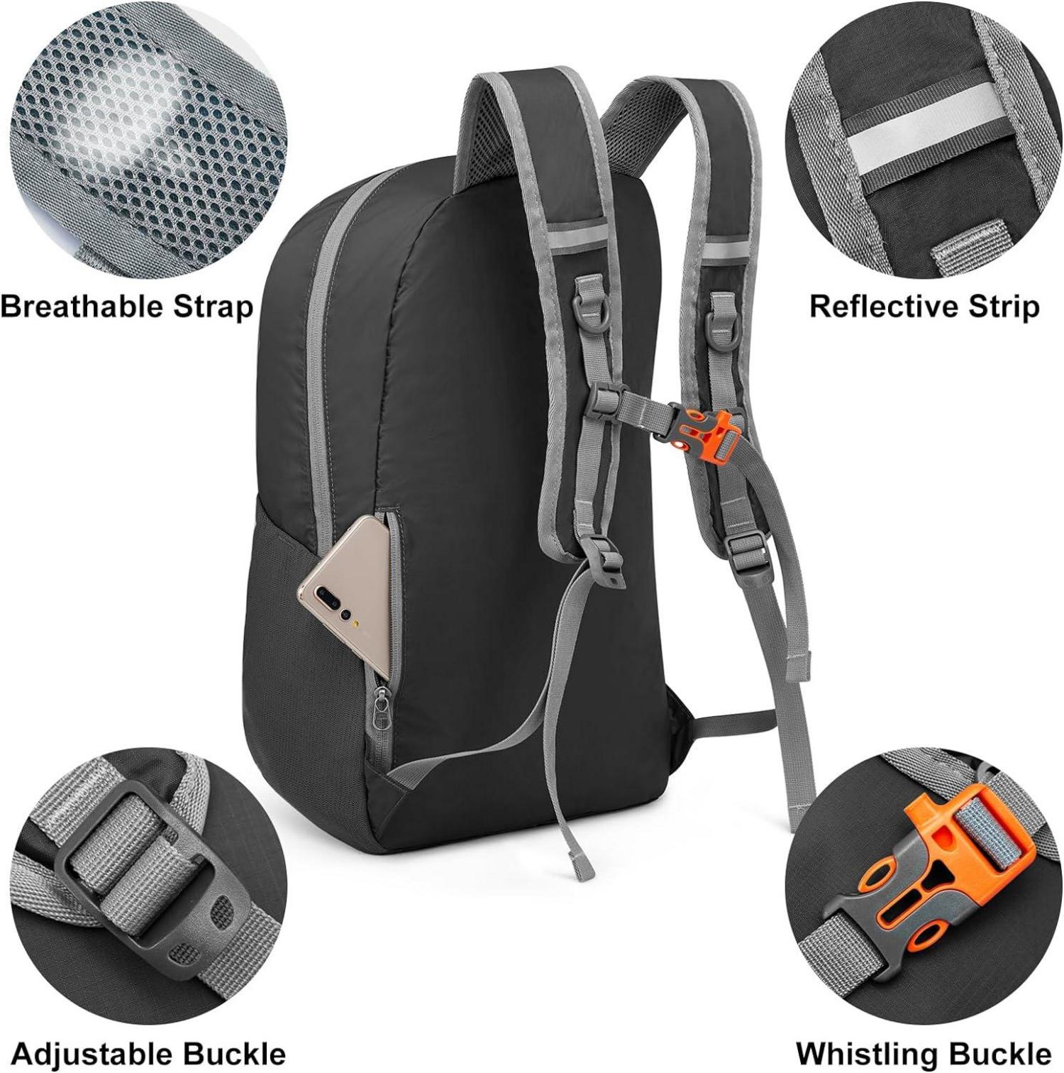 G4Free Faltbarer Rucksack 25L Wanderrucksack Wasserdicht Unisex