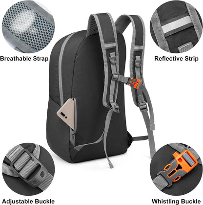 G4Free Faltbarer Rucksack 25L Wanderrucksack Wasserdicht Unisex