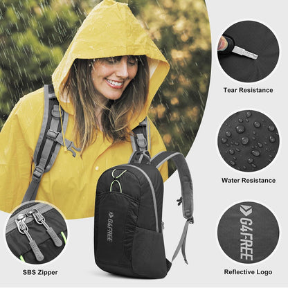 G4Free Faltbarer Rucksack 25L Wanderrucksack Wasserdicht Unisex