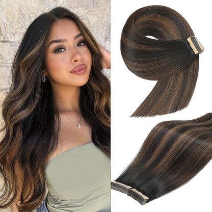 Echthaar Tape Extensions Goldbraun 45cm (18 Zoll)