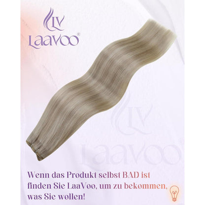 Echthaar Tressen Blond Highlights 55cm - Zum Einnähen
