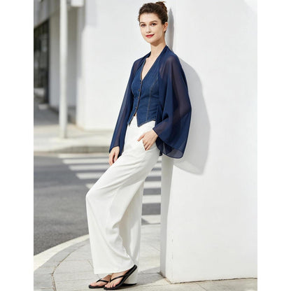 Chiffon Schal Stola Damen Festlich mit Ärmel für Abendkleider