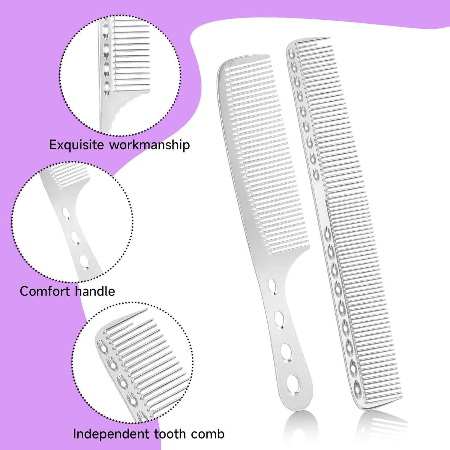 Aluminium Metall Haarkamm Set 4 Stück Professioneller Friseur
