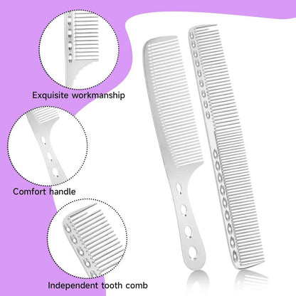 Aluminium Metall Haarkamm Set 4 Stück Professioneller Friseur